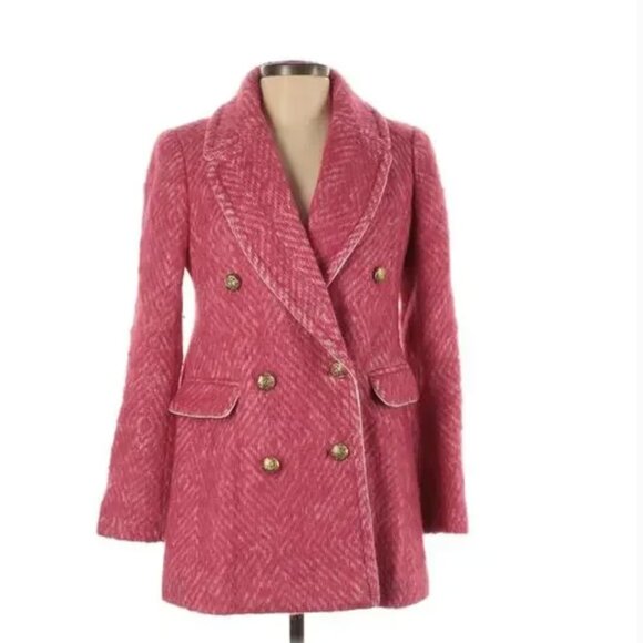 Gorgeous Pink Tweed J Crew Wool Blazer Peacoat - IMPOSSIBLE TO FIND - Picture 8 of 8